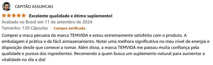 Maca Peruana TemVida - Depoimento